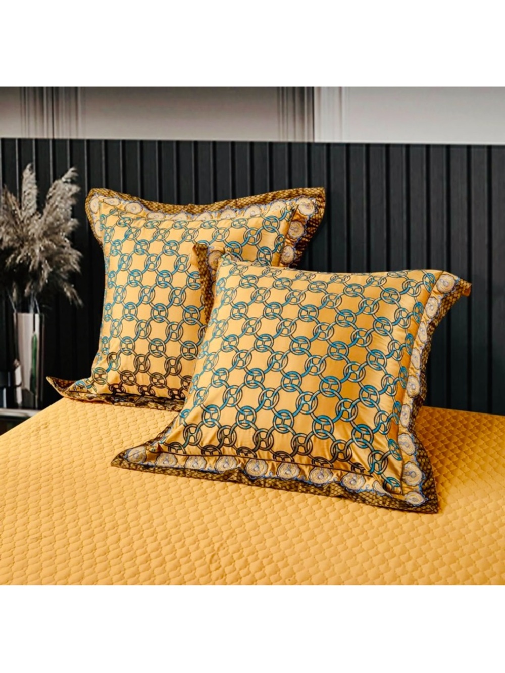 Gorgeous ! Khronom Brand - Luxury Satin & Cotton Pillow Sham Set of two.